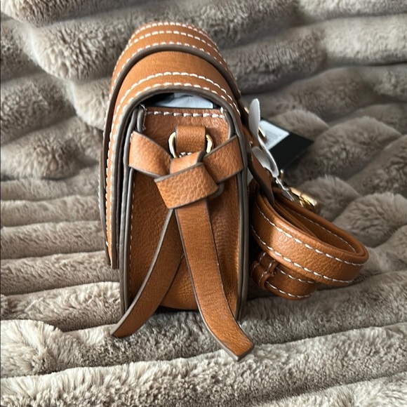 Rachel Zoe Tan Crossbody Bag with Curved Flap - Picture 4 of 9